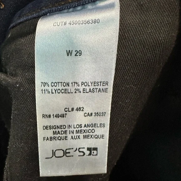 Joe's Jeans Dark Indigo Straight Leg Denim - Size 29 - Picture 6 of 6